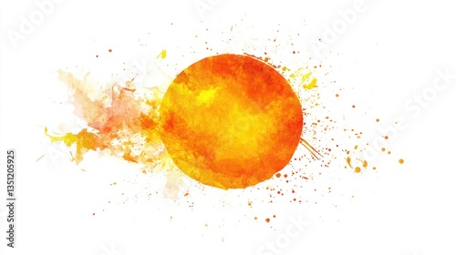 A burning sun silhouette, radiating warmth and energy in a simple yet powerful design, isolated in white.