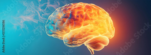  colorful human brain exploding with vibrant colors