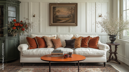Parisian Vintage Apartment Interior with Elegant Decor & Warm Lighting