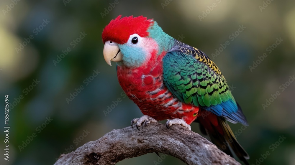 Colorful parrot perched on a branch Colorful parrot perched on a branch