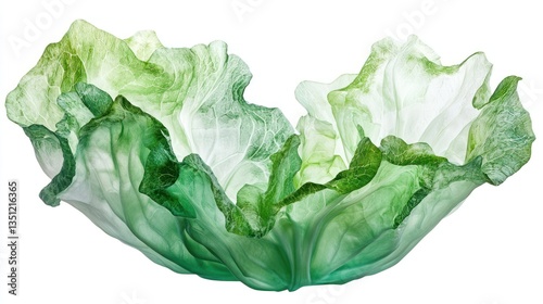 A fresh green cabbage isolated on a white background