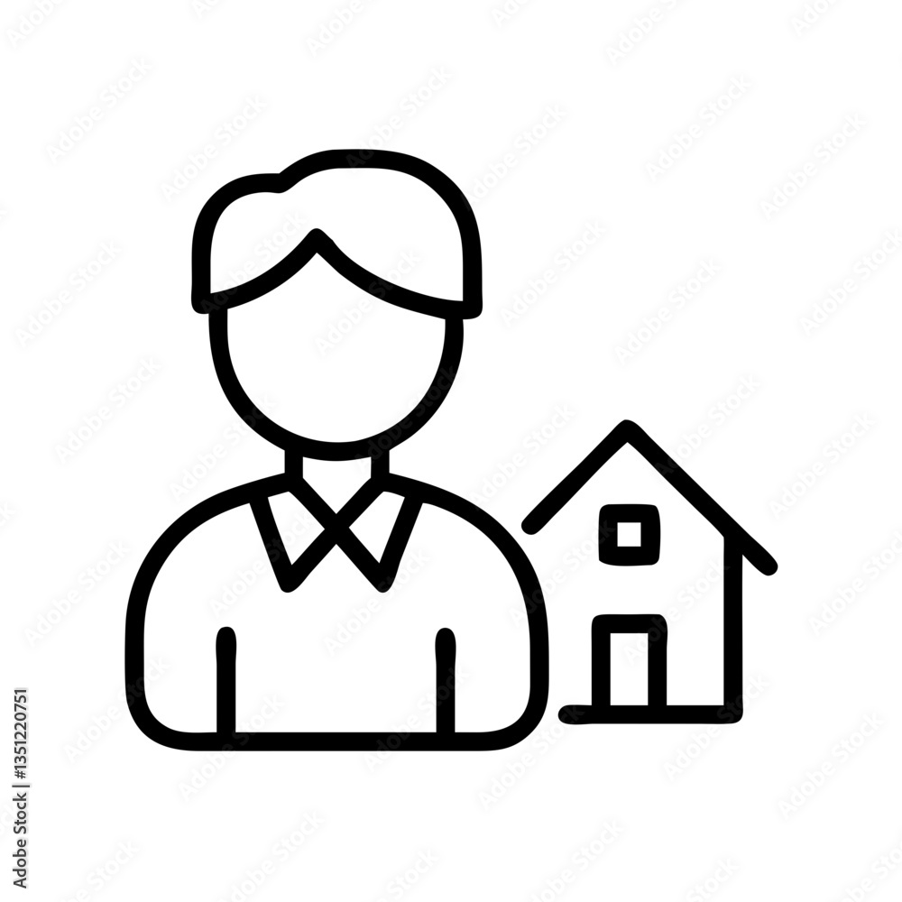 Realtor icon on transparent background, real estate purchase concept
Realtor icon on transparent background, real estate purchase concept