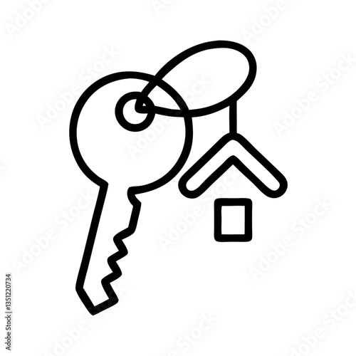 House key icon on transparent background, real estate purchase concept