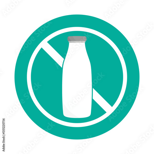 Dairy free sign or Dairy free symbol vector isolated in flat style. Best Dairy free sign vector for product packaging design element. Dairy free symbol for packaging design element.