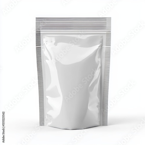 White doypack, isolated on white background