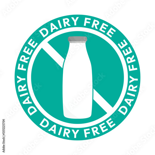 Dairy free sign or Dairy free symbol vector isolated in flat style. Best Dairy free sign vector for product packaging design element. Dairy free symbol for packaging design element.