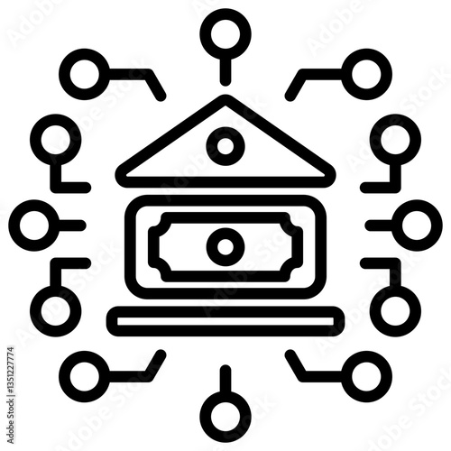 Digital Banking Outline Icon