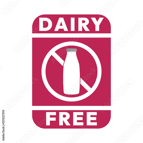 Dairy free sign or Dairy free symbol vector isolated in flat style. Best Dairy free sign vector for product packaging design element. Dairy free symbol for packaging design element.