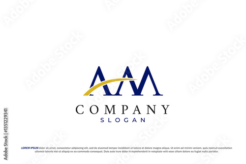 letter a m or aaa business modern minimalist logo