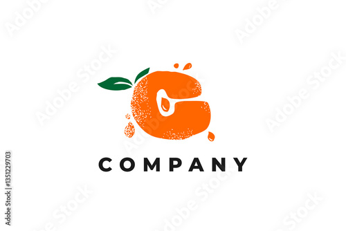 letter c vitamin orange juice logo