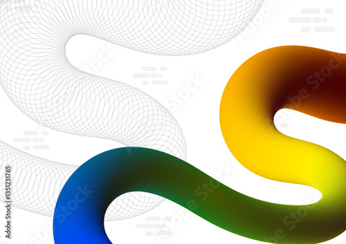 Digital wave gradient white background. Futuristic fluid wave wireframe polygon and colorful concept. Design for line technology liquid connect internet abstract background gradient artwork.