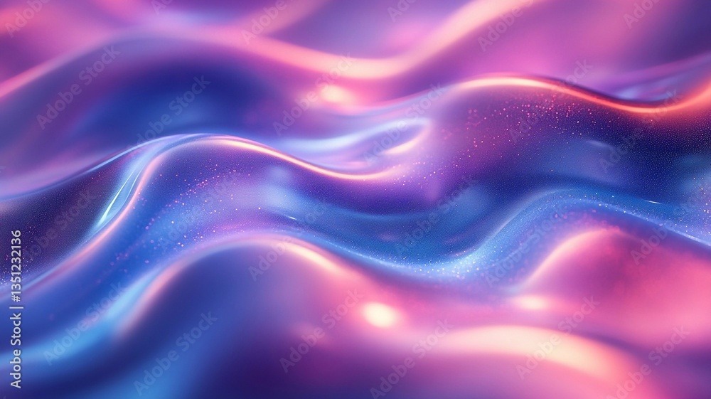 Fototapeta premium Abstract background of modern tech gradient waves in blue and pink hues, technology, modern, abstract, background, waves. Dynamic abstract light trails in neon pink and blue hues