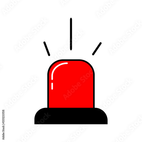 Alarm siren vector icon set. Emergency siren ambulance or police, outline symbol
