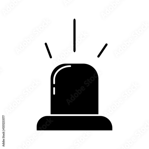Alarm siren vector icon set. Emergency siren ambulance or police, outline symbol