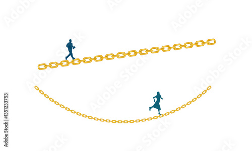  A difficult path to achieve the intended goal. 
 Promotion concept, search for new solutions
, successful business, economic growth
and career growth. Vector image