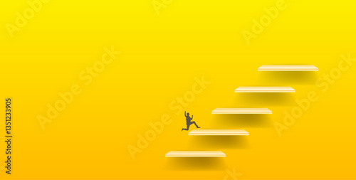 Up the career ladder. New achievements,
 new opportunities in making business decisions.
Vector image
