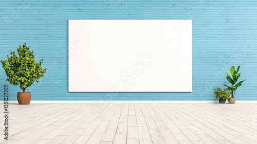 Billboard mockup in a futuristic smart city, high-tech screen, clear blue sky, sleek modern branding 