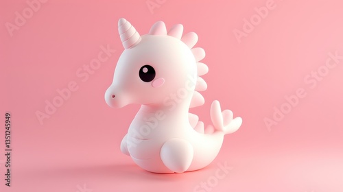 Cute Pink Unicorn Seahorse Toy