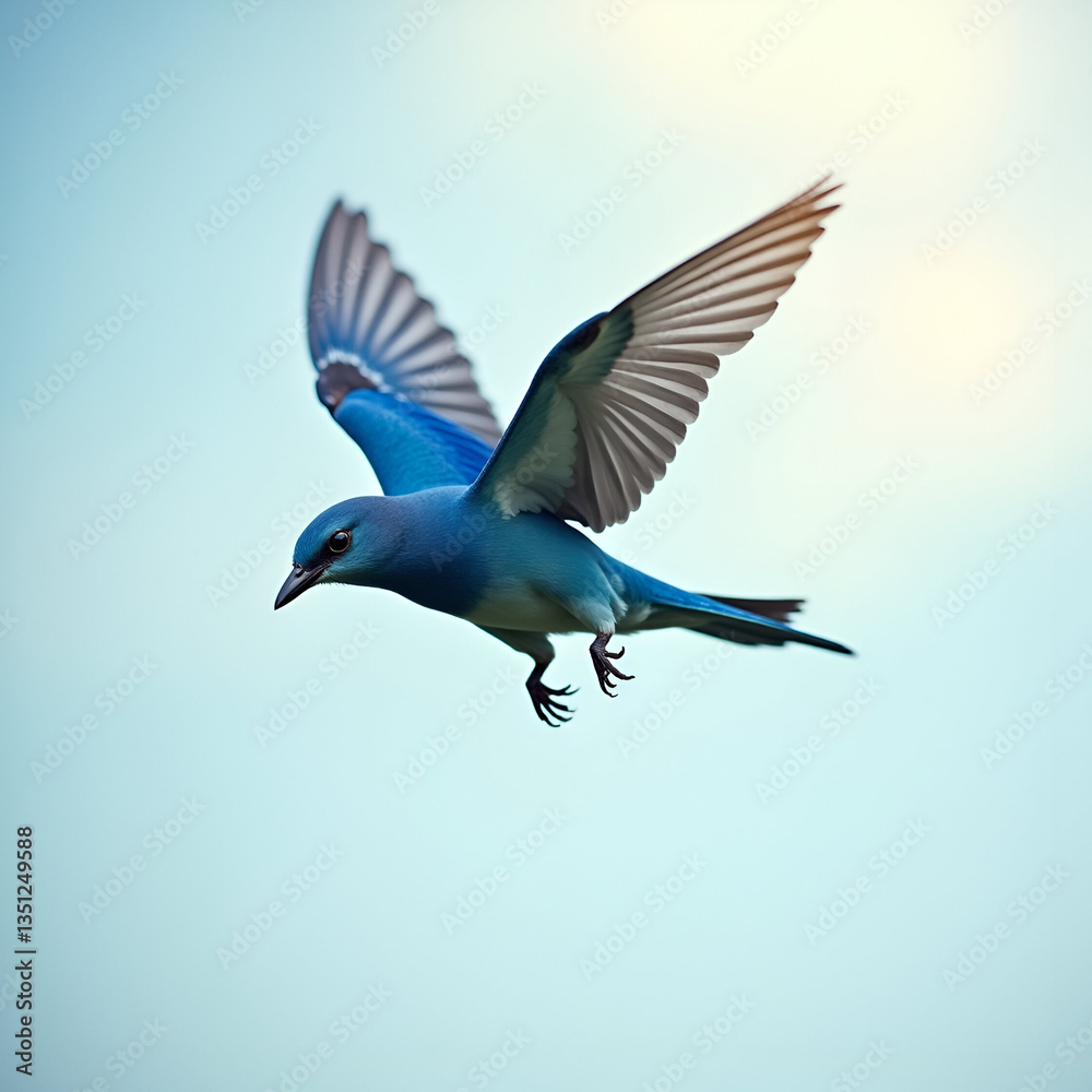 Obraz premium blue bird in flight