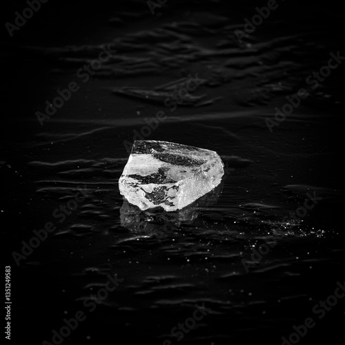 Obraz na płótnie Piece of ice on a frozen surface w salonie