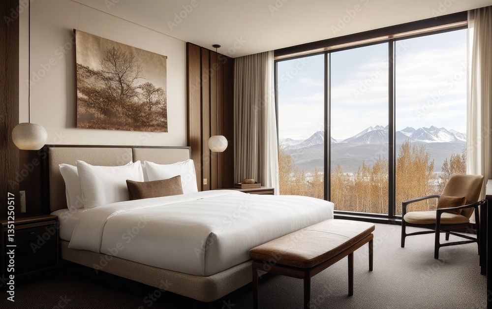 Fototapeta premium Modern luxury living room and bedroom in a comfortable apartment with stylish furniture and decor