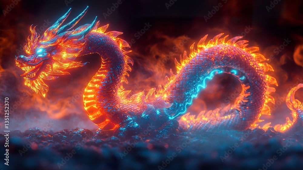reate a photorealistic 3D render of a dragon-shaped salon lamp, adorned with vibrant neon psychedelic jewels, emphasizing the interplay of light and shadow on its multifaceted surface reate a photorealistic 3D render of a dragon-shaped salon lamp, adorned with vibrant neon psychedelic jewels, emphasizing the interplay of light and shadow on its multifaceted surface