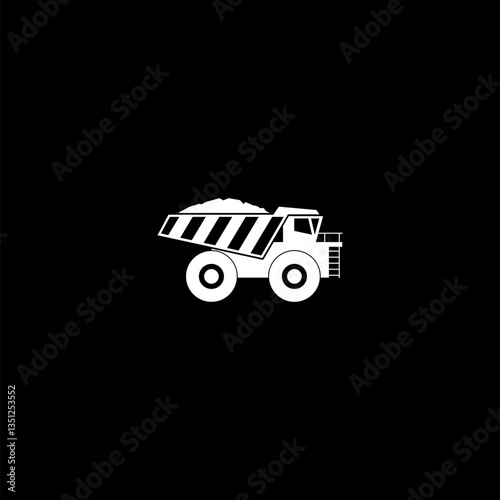 Mining truck icon isolated on dark background