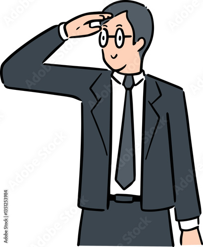 Illustration of man looking