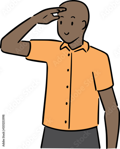 Illustration of man looking