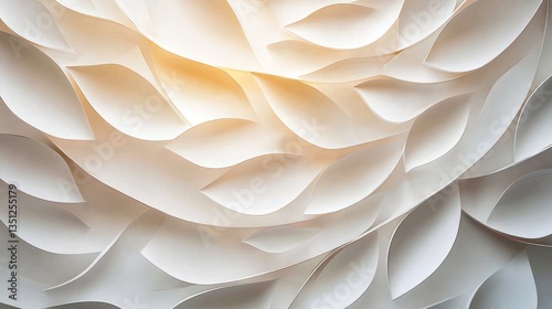 Subtle abstract paper-cut effect with soft gradient layers