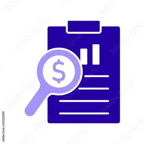 Icon a financial audit, isolated against a clean background.