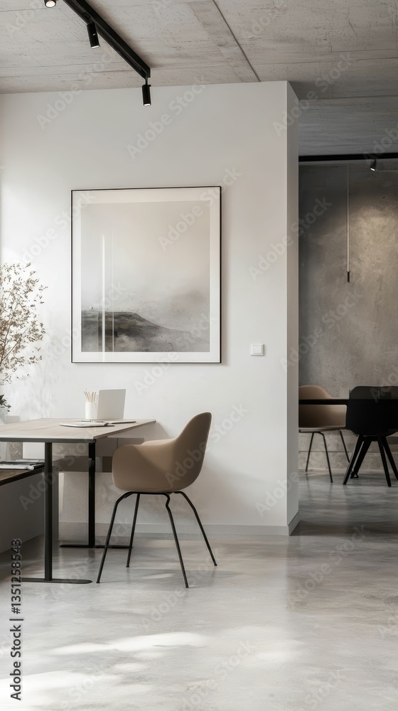 Minimal Modern Office Space with Clean Lines and Neutral Tones Minimal Modern Office Space with Clean Lines and Neutral Tones