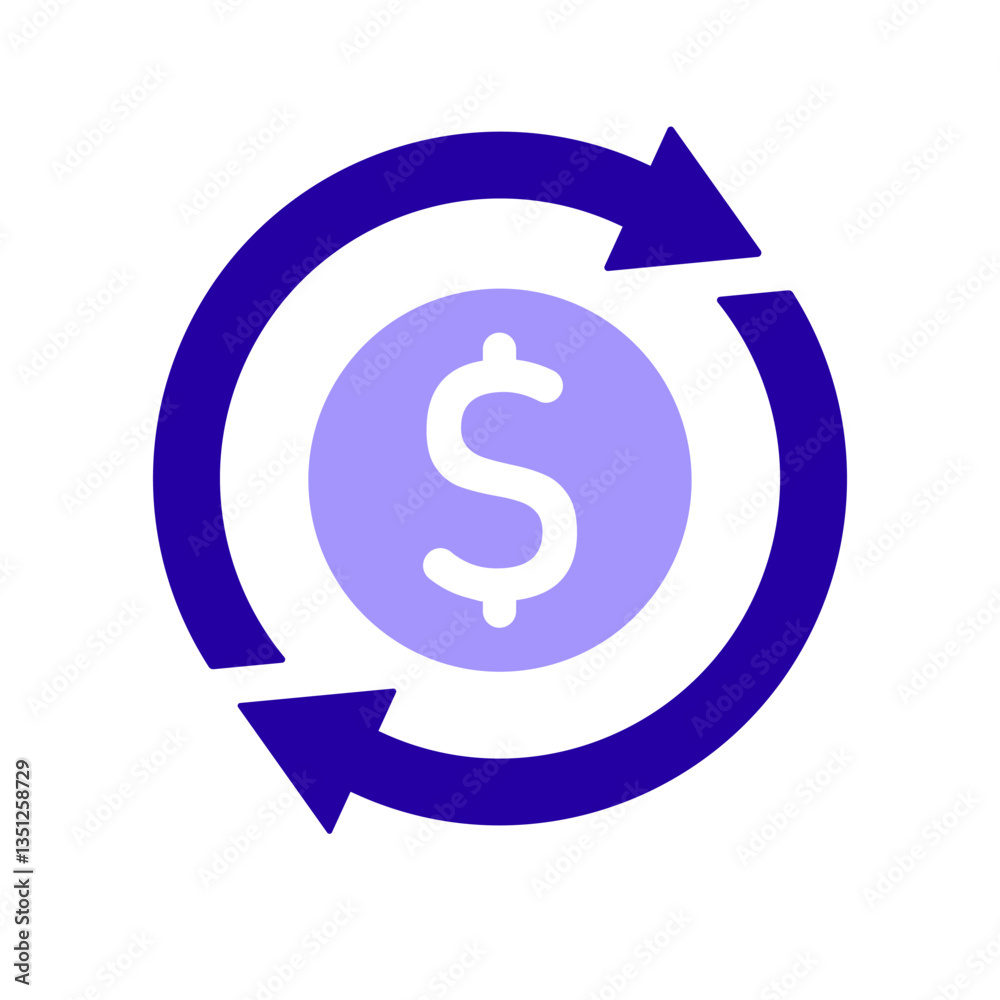 Icon a money flow, isolated against a clean background. Icon a money flow, isolated against a clean background.
