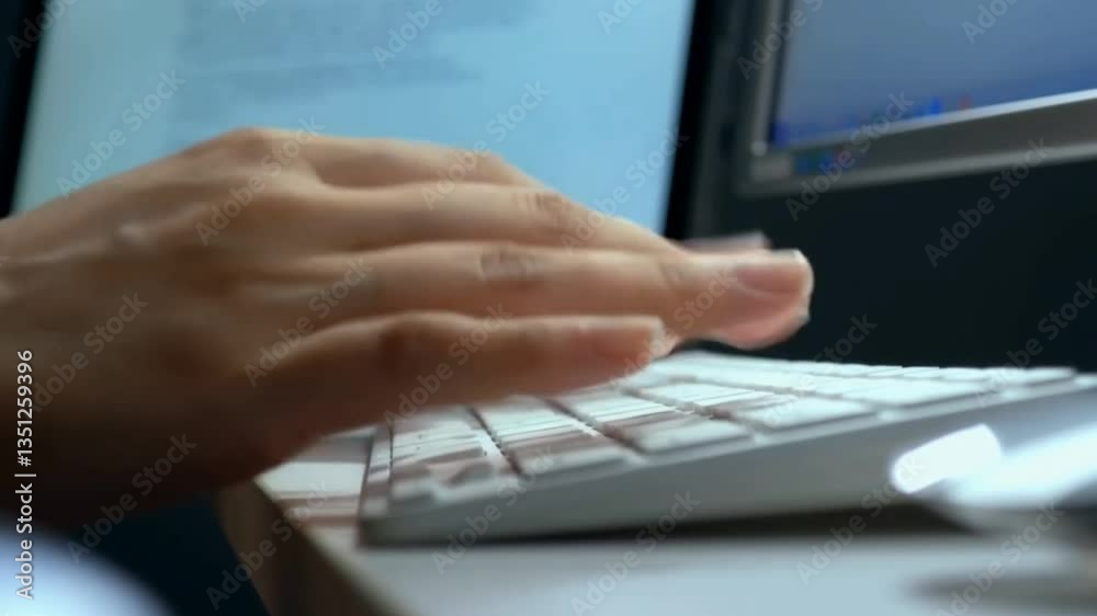 typing on keyboard