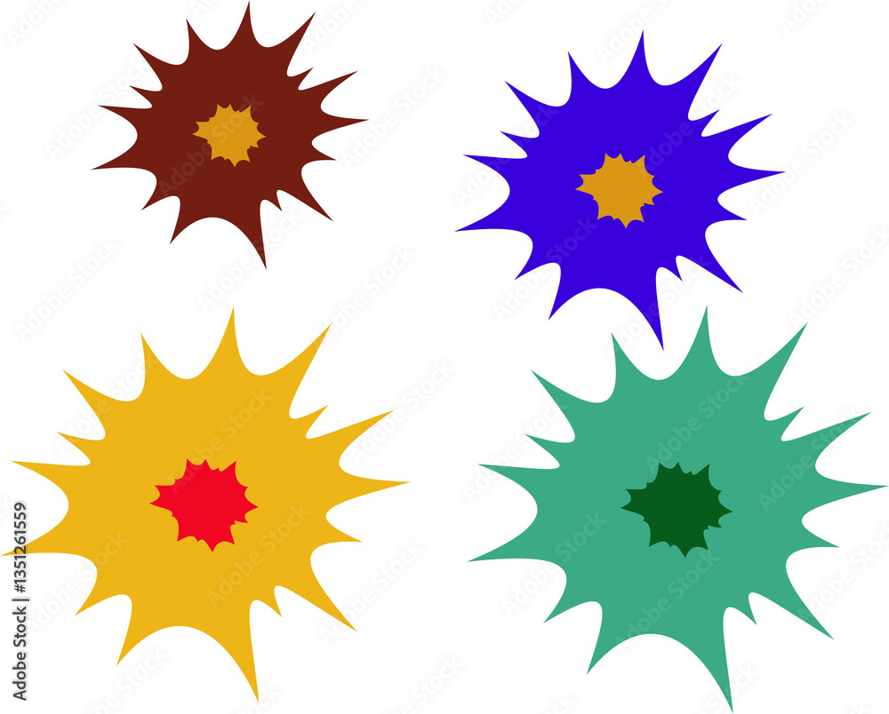 set of colored blots set of colored blots