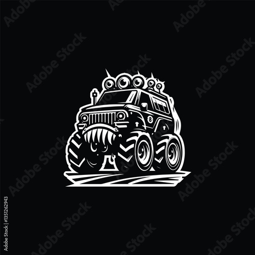 vector illustration of a black and white burger