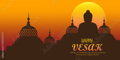 Happy Buddha Purnima poster, banner, card set. Happy Vesak Day greeting flayer, cover for web or banner background  wishes greetings with a buddha minimalist and trendy.