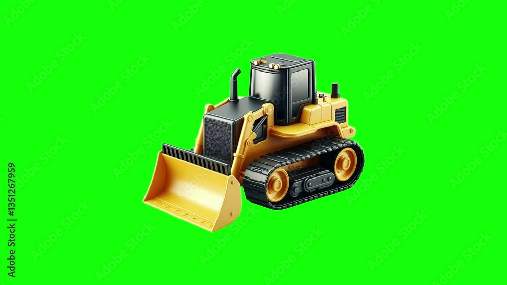 Bulldozer green screen animation motion graphic in 4K high resolution. Bulldozer green screen animation motion graphic in 4K high resolution.