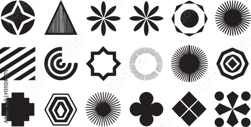 some silhouette Abstract brutal shapes geometric.