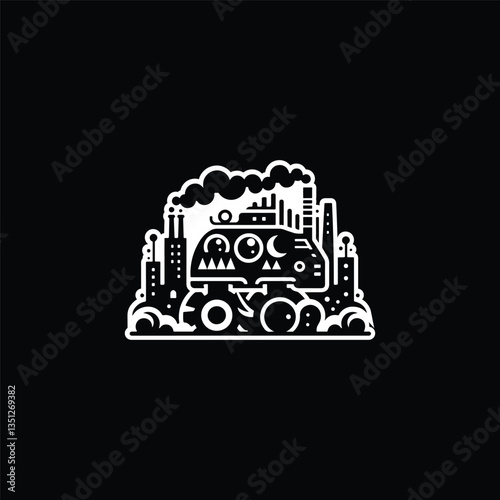 monster car, city car vector illustration