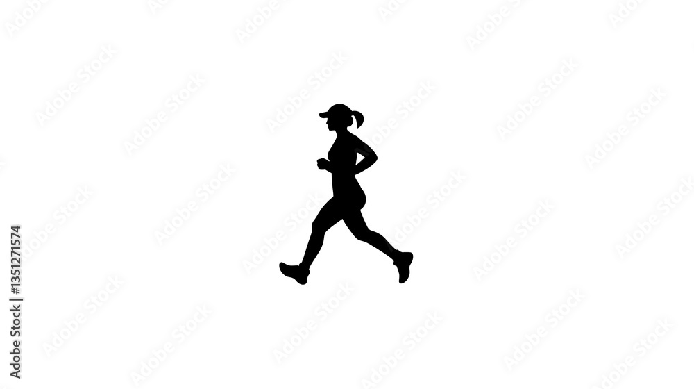 Woman Jogging Silhouette.