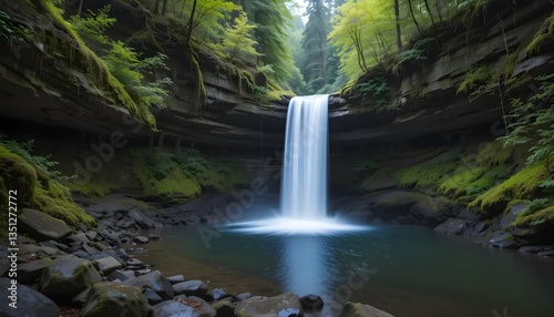 Toketee Falls’ Pristine Waters Flow Through Rugged Cliffs, Creating a Stunning Oregon Landmark photo