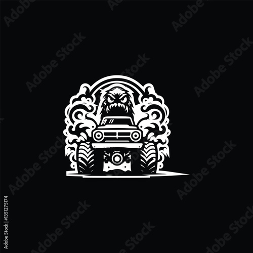 vector illustration of a black car
