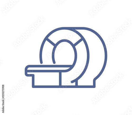 Outline medical equipment, modern technology for diagnosis of various disease, lineart pictogram, simple linear flat vector illustration isolated on white background.