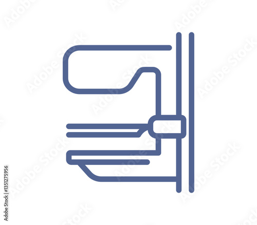 Outline medical equipment, modern technology for diagnosis of various disease, lineart pictogram, simple linear flat vector illustration isolated on white background.