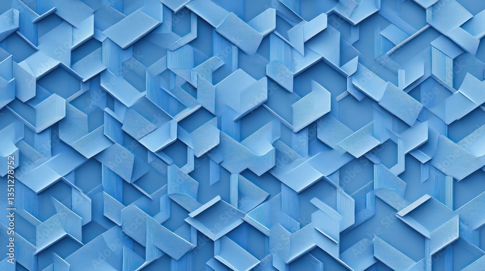 Abstract geometric pattern, light blue, 3D shapes, background, seamless texture. Use Wallpaper, web design, graphic design Abstract geometric pattern, light blue, 3D shapes, background, seamless texture. Use Wallpaper, web design, graphic design