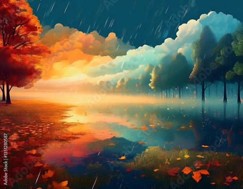 Weather Transitions- Sunny and rainy day combinations, foggy spring mornings