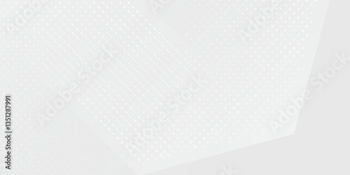 Wallpaper Mural Modern hexagon white and gray background with dot white gray wave light technology abstract simple Torontodigital.ca