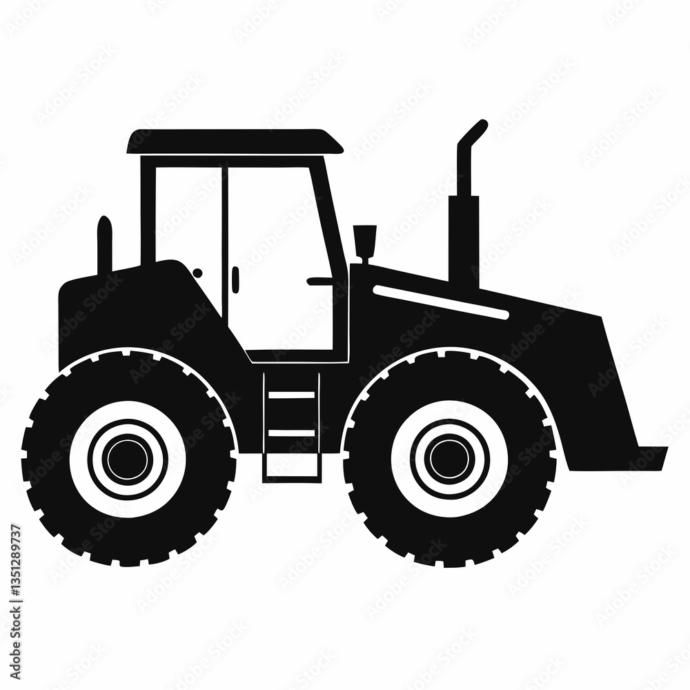 Motor Grader Silhouette Vector on White Background Motor Grader Silhouette Vector on White Background