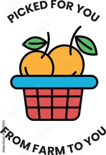 basket of fruit is picked for you from a farm